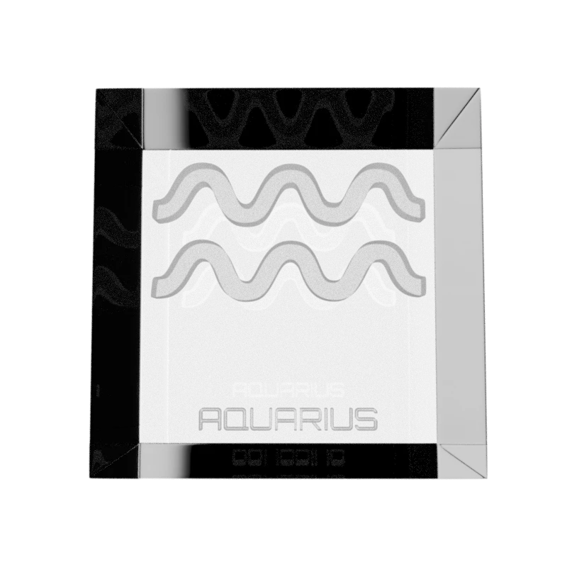 Zodiac Symbol Glass Cube