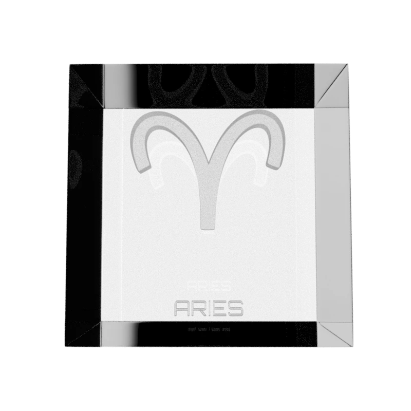 Zodiac Symbol Glass Cube