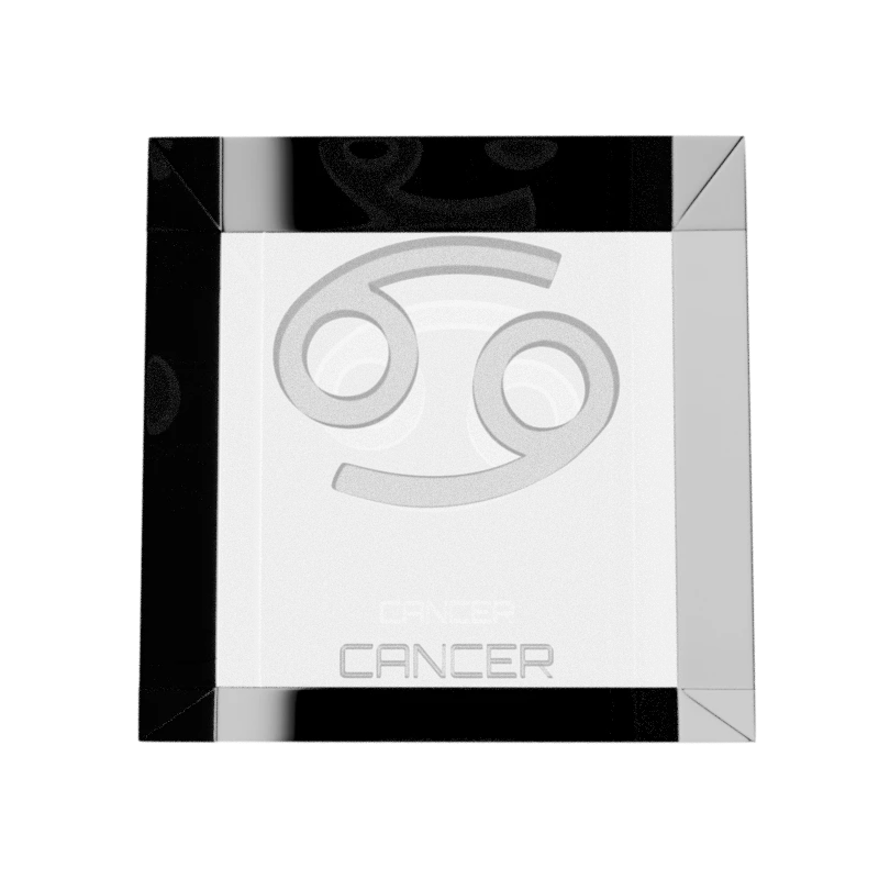 Zodiac Symbol Glass Cube