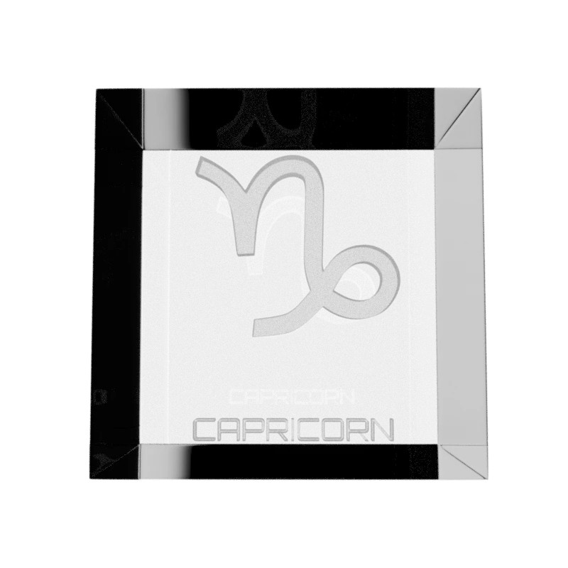 Zodiac Symbol Glass Cube