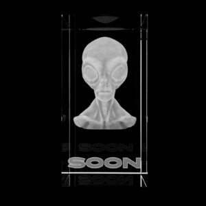 Gray Alien Bust Glass Rectangle