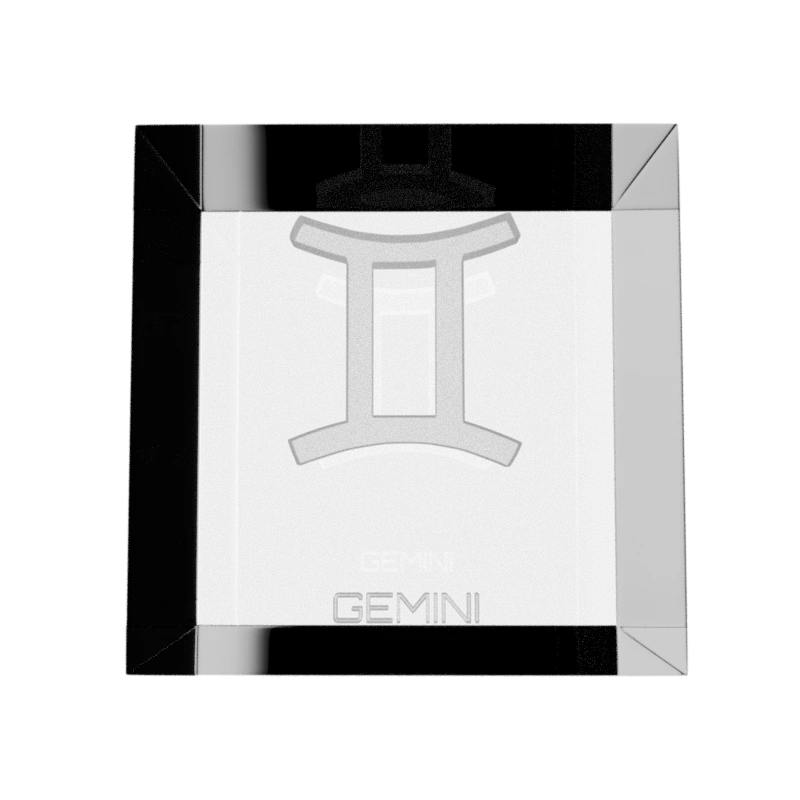 Zodiac Symbol Glass Cube