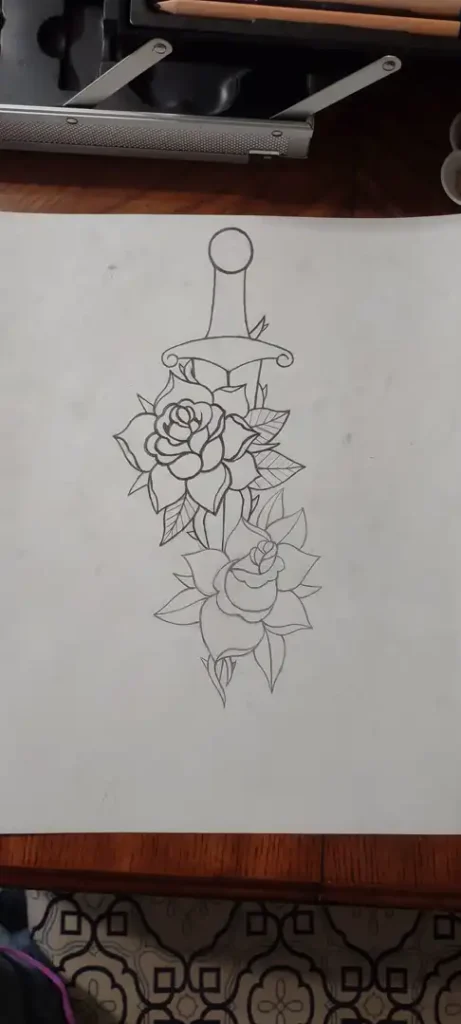Knife Tattoo Design
