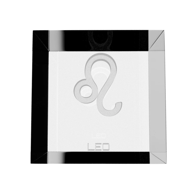 Zodiac Symbol Glass Cube