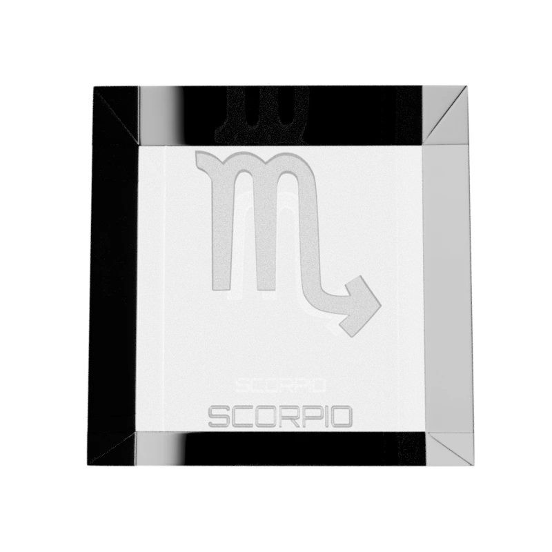 Zodiac Symbol Glass Cube