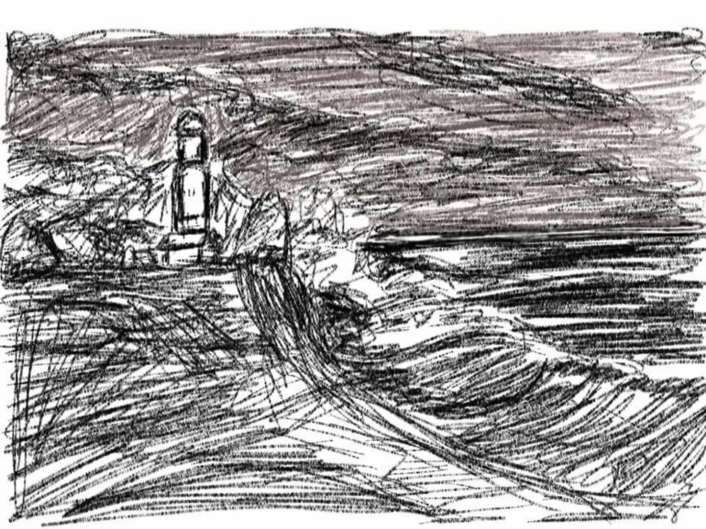 random sketch of a light house